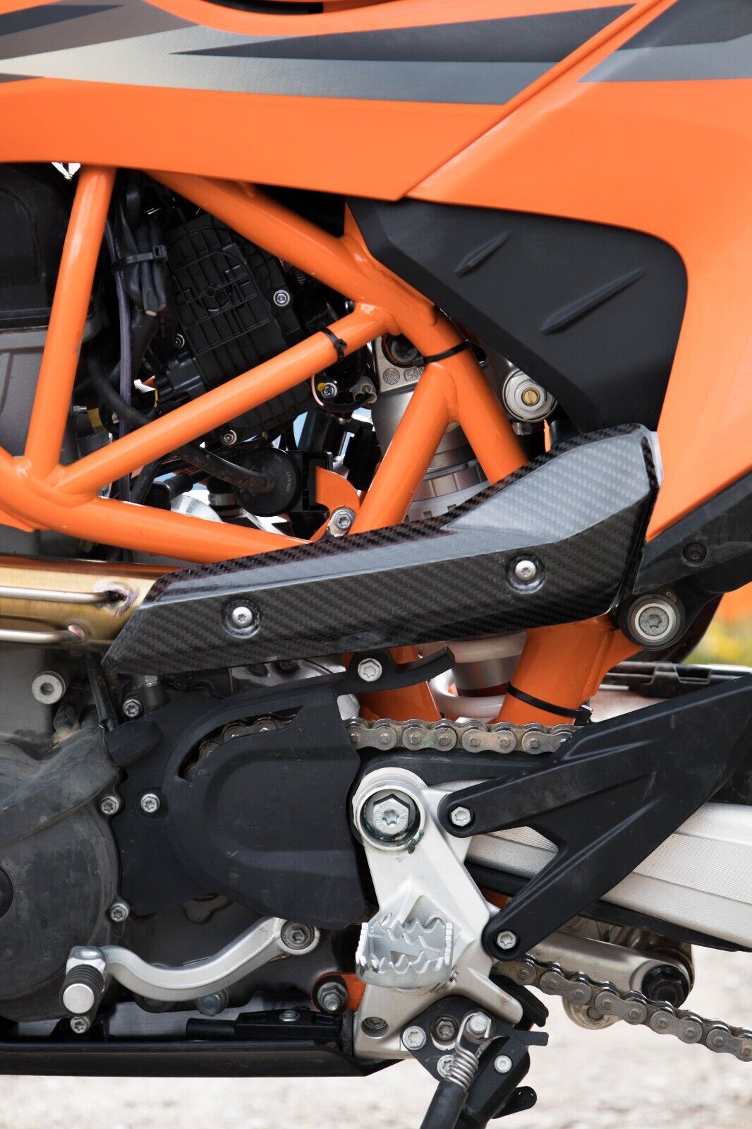 Heat Shield for KTM 690 Enduro SMC 19-22 Carbon Fiber 3K Twill , Made in Europe - Fresh Stock Dated February 2026