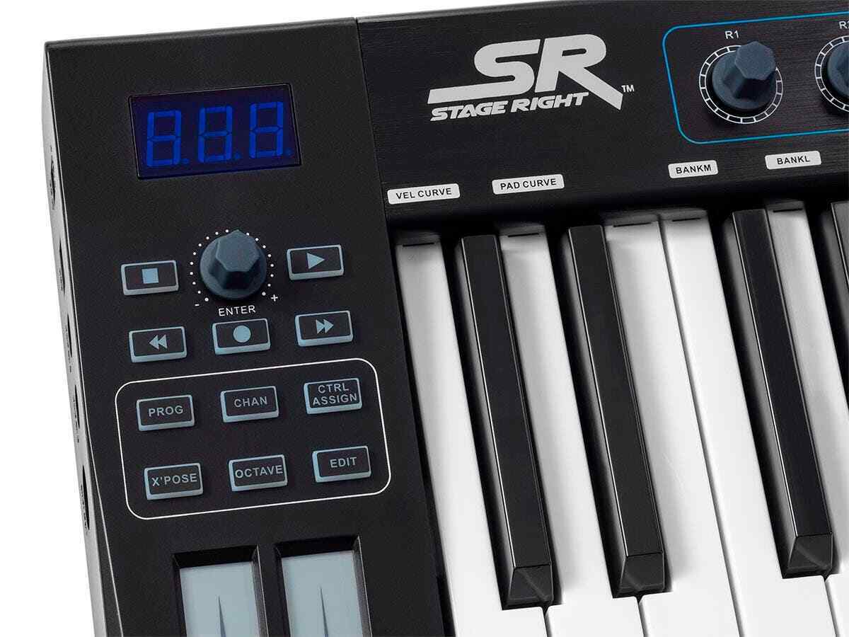 Monoprice SRK61 37 Key USB MIDI Keyboard Controller with 8 Backlit Pads, 8 Knobs - Fresh Stock Dated February 2026