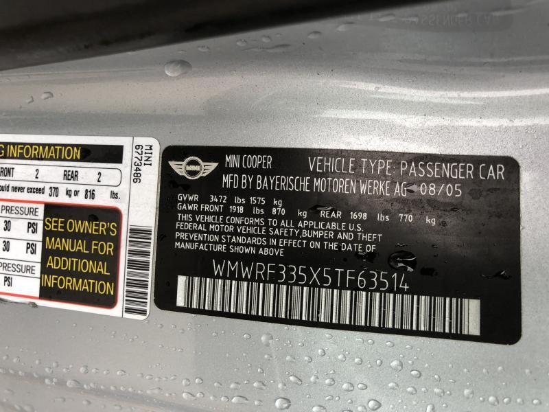 05 06 07 08 MINI COOPER 5 SPEED MANUAL TRANSMISSION 138K OEM LOCAL P/U ONLY - Fresh Stock Dated February 2026