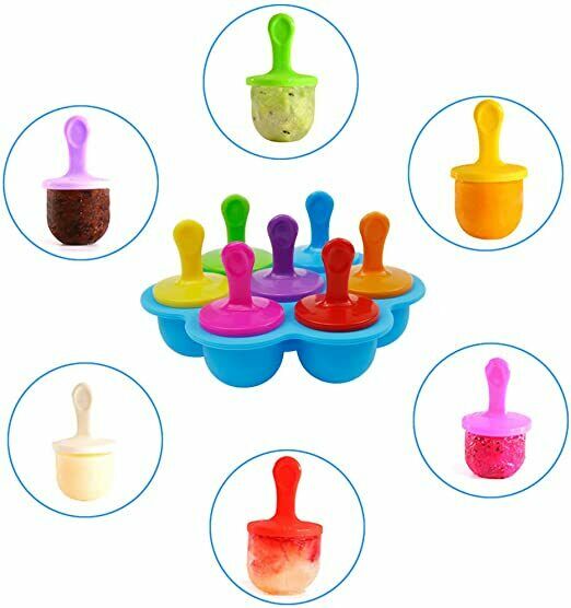 2 Pack Silicone Popsicle Maker Molds- 7-cavity Mini DIY Ice Pop Mold With Stick - Fresh Stock Dated December 2025