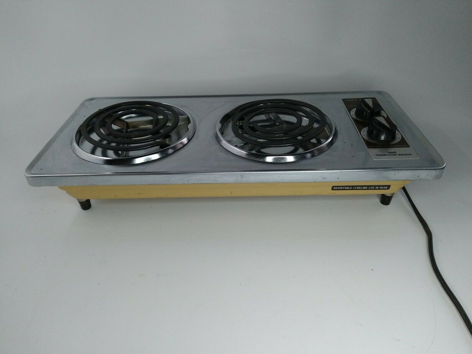 Vintage Hamilton Beach Portable Double Element Table Top Range Yellow - Fresh Stock Dated February 2026
