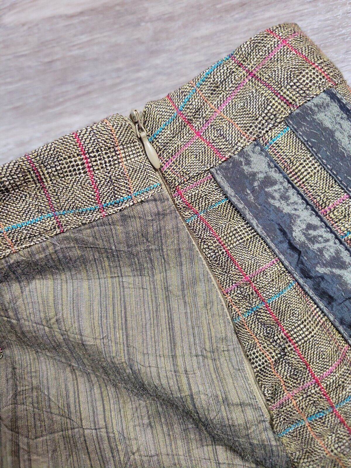 NWT Legatte Jeans Vintage Green Virgin Wool Tweed Pleated Skirt Italian Made SM - Fresh Stock Dated March 2026