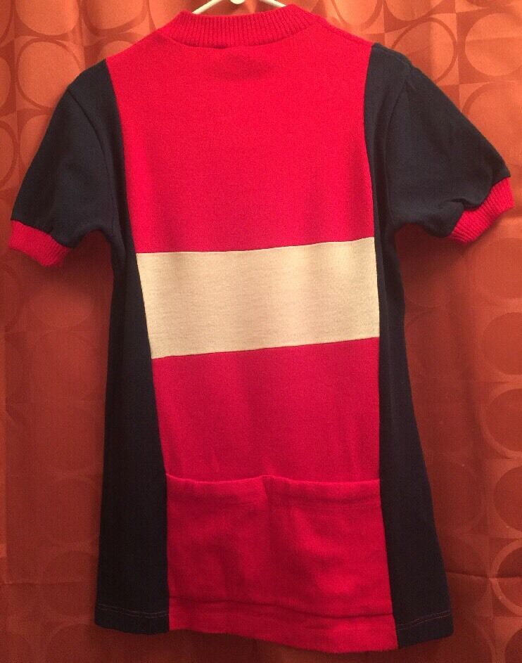 M Vintage FRENCH CYCLING JERSEY Red White Blue ACRYLIC Eroica Maillot Camiseta - Fresh Stock Dated December 2025