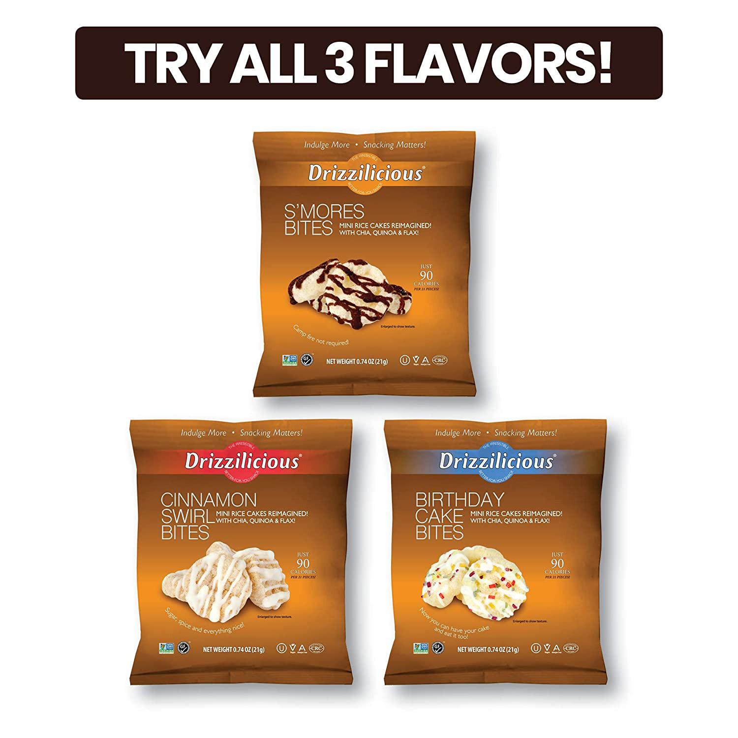 Drizzilicious - Cinnamon Swirl (10 Pack, .74oz) - Fresh Stock Dated February 2026