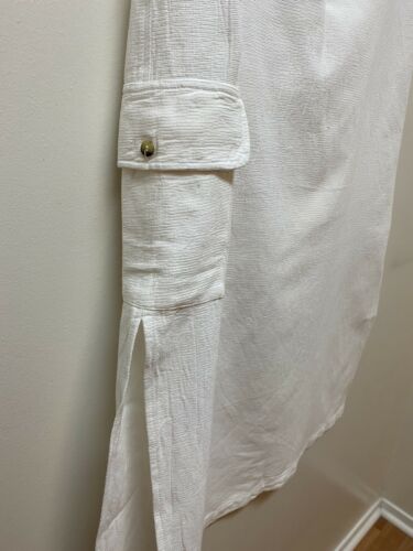 Vintage Wek Long White Cotton Long Cargo Side Slit Skirt Women's M Made in USA - Fresh Stock Dated March 2026