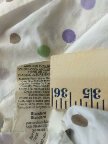 Pottery Barn Kids 2 Standard Pillowcases~Purple Green & Brown Polka Dots~100%... - Fresh Stock Dated December 2025