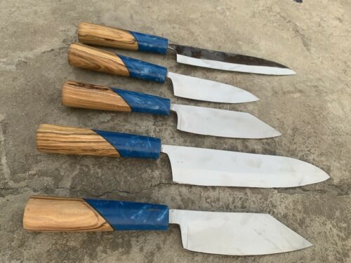 CUSTOM HANDMADE gyuto knives in japanese 440C high carbon steel set of 5 knives - Fresh Stock Dated December 2025