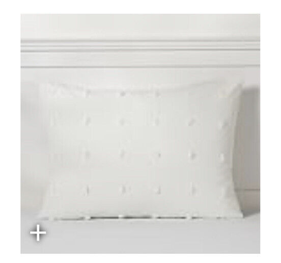 New-Pottery Barn Teen Dot Crinkle Tufted Sham Standard  White  New In Package - Fresh Stock Dated February 2026