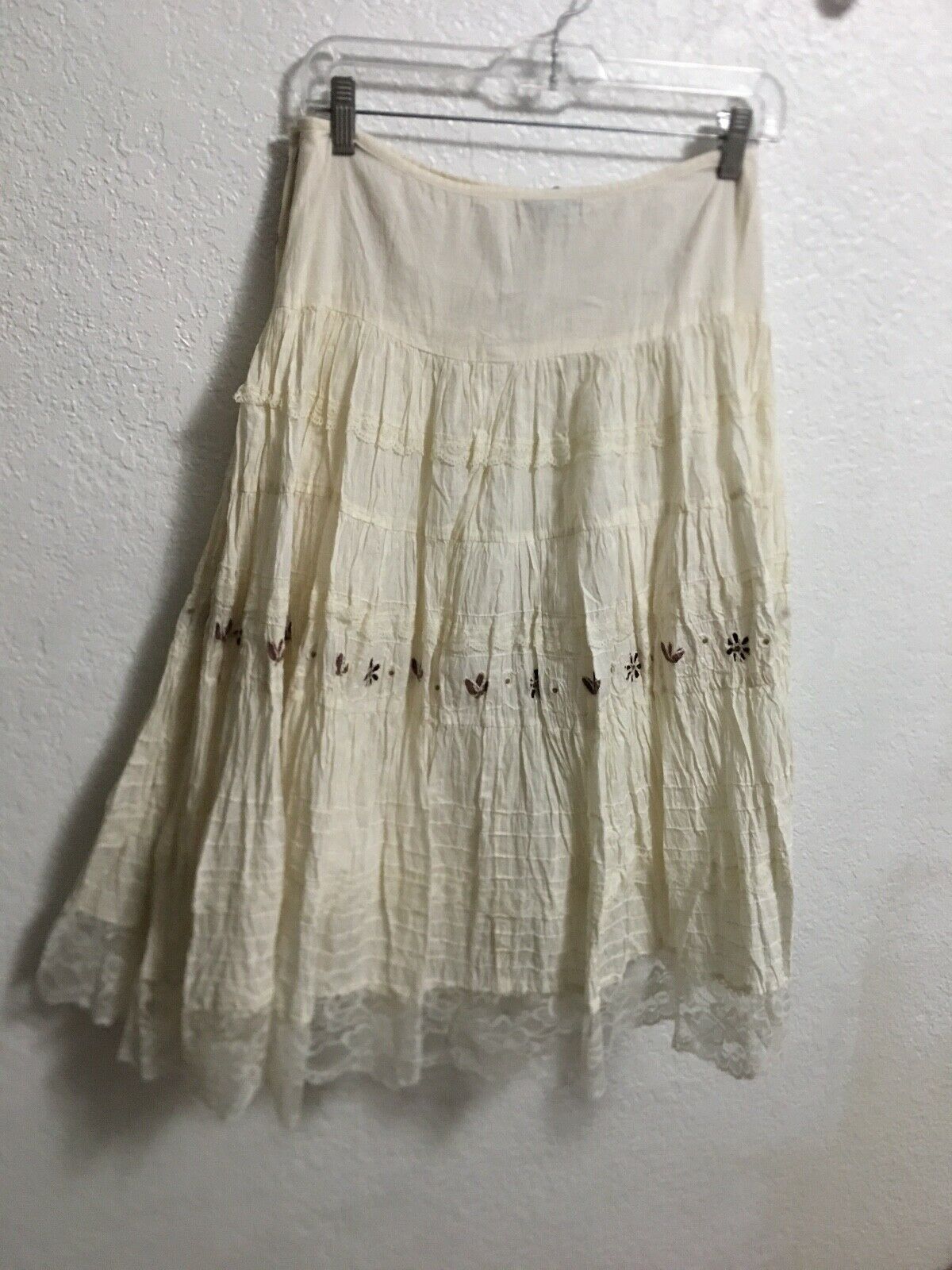 NEW  Size- M Karma Highway Cotton Skirt Embroidered Sequins Lace Full - Fresh Stock Dated February 2026