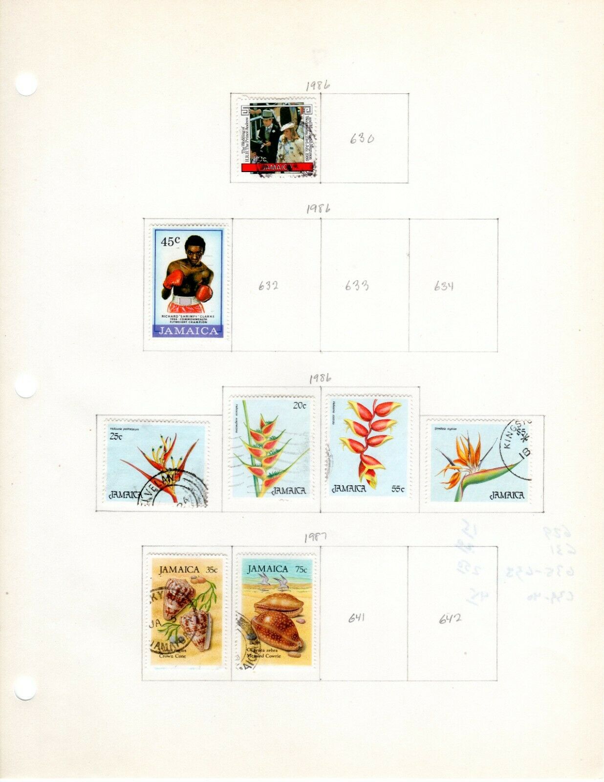 Jamaica Scott 599//688 Mostly Used on 6 Album Pages Issued 1986-1994 - Fresh Stock Dated December 2025