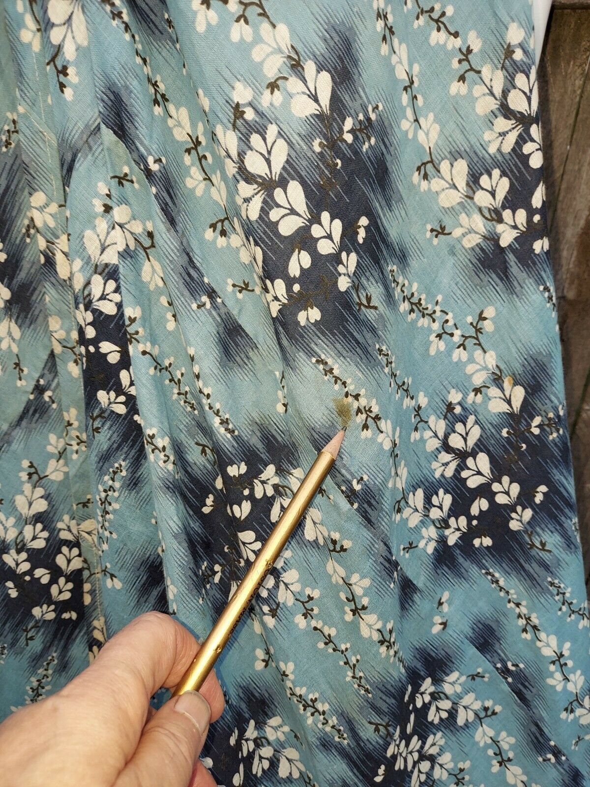 BLUE FLORAL 1920's-30'S COTTON PRINT SKIRT, PLAY, BEACHWEAR - Fresh Stock Dated December 2025