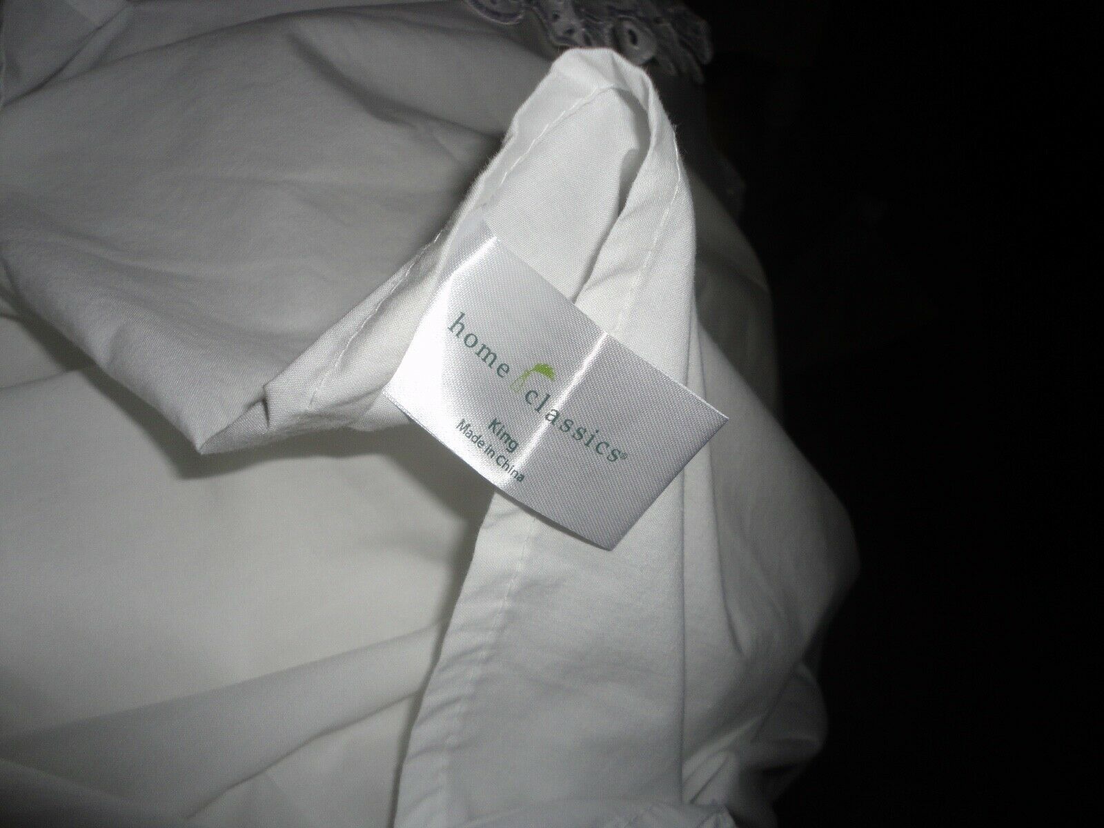 HOME CLASSICS WHITE EYELET EMBROIDERED RUFFLED (2) KING PILLOW SHAMS 20X36 - Fresh Stock Dated December 2025