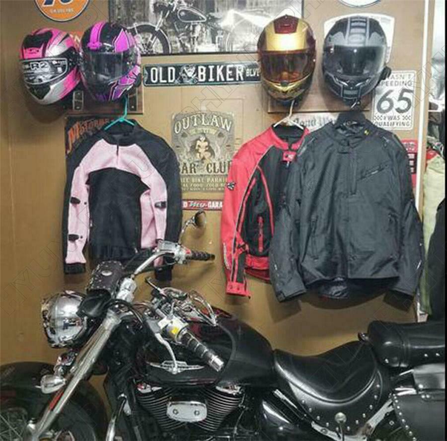 3x Motorcycle Moped Helmet Holder Hook Helmet Rack Wall Mount Hanger Black Steel - Fresh Stock Dated February 2026