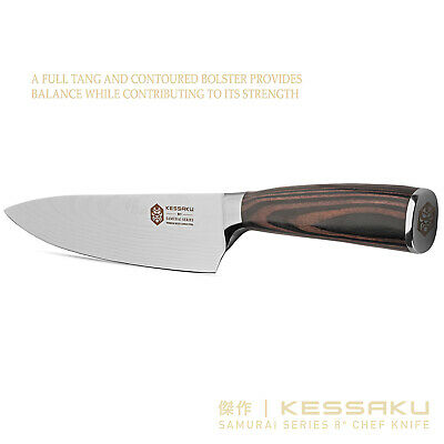 Kessaku 8-Inch Chef Knife - Samurai Series - High Carbon 7Cr17MoV Steel - Fresh Stock Dated December 2025