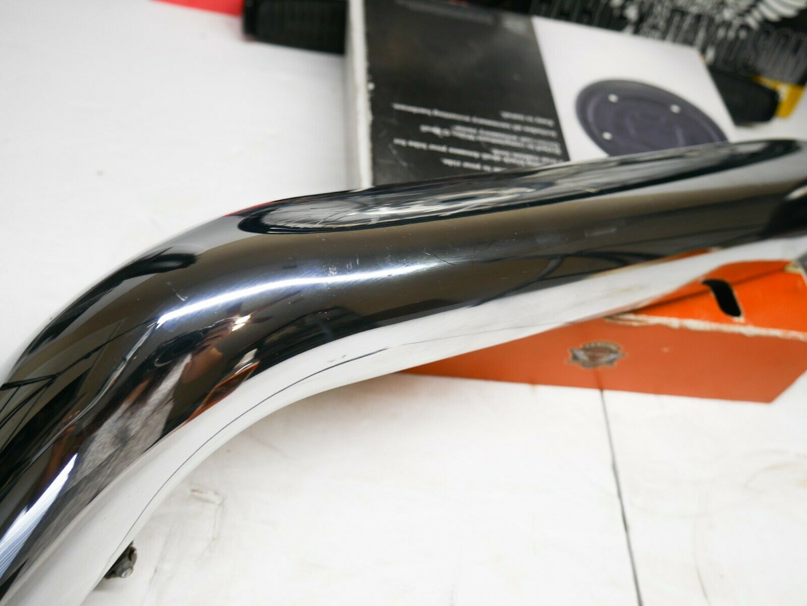 OEM 06-17 Harley Sportster 1200 & 883 Exhaust Header Pipe Heatshield Set Chrome - Fresh Stock Dated February 2026