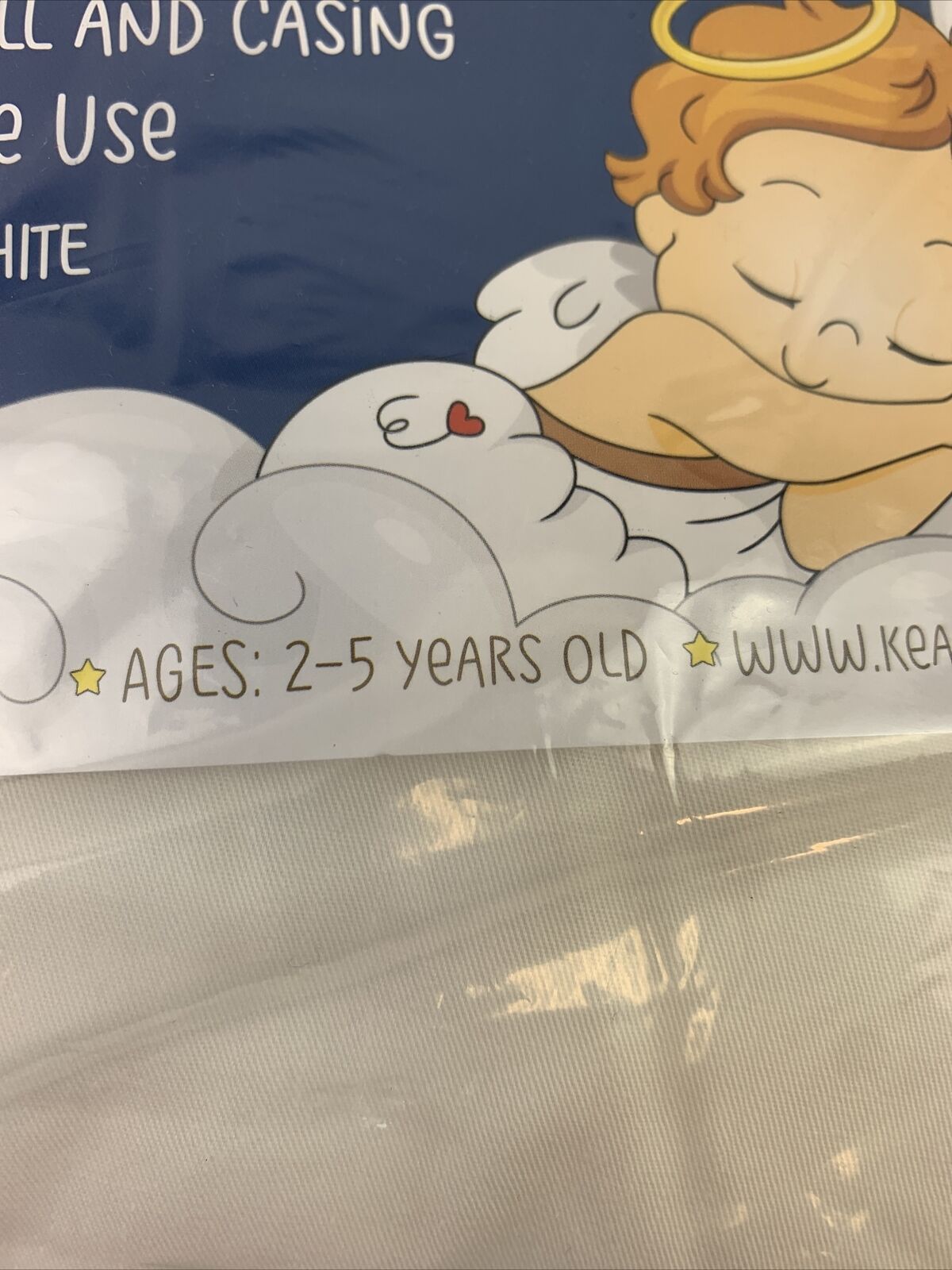 KeaBabies Toddler Pillow w/ Pillowcase 13x18 My Little Dreamy Pillow Soft White - Fresh Stock Dated February 2026