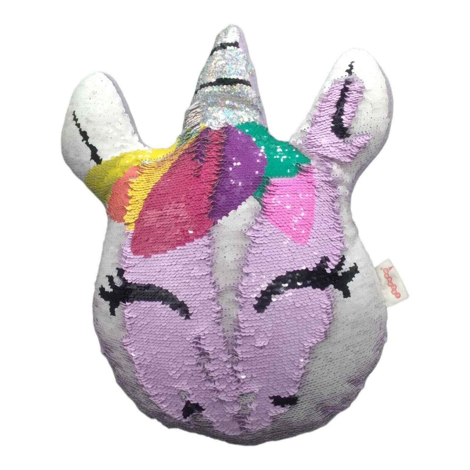 ISCREAM Unicorn Reversible FLIP Sequin Throw Pillow White Purple Girl Room Decor - Fresh Stock Dated February 2026