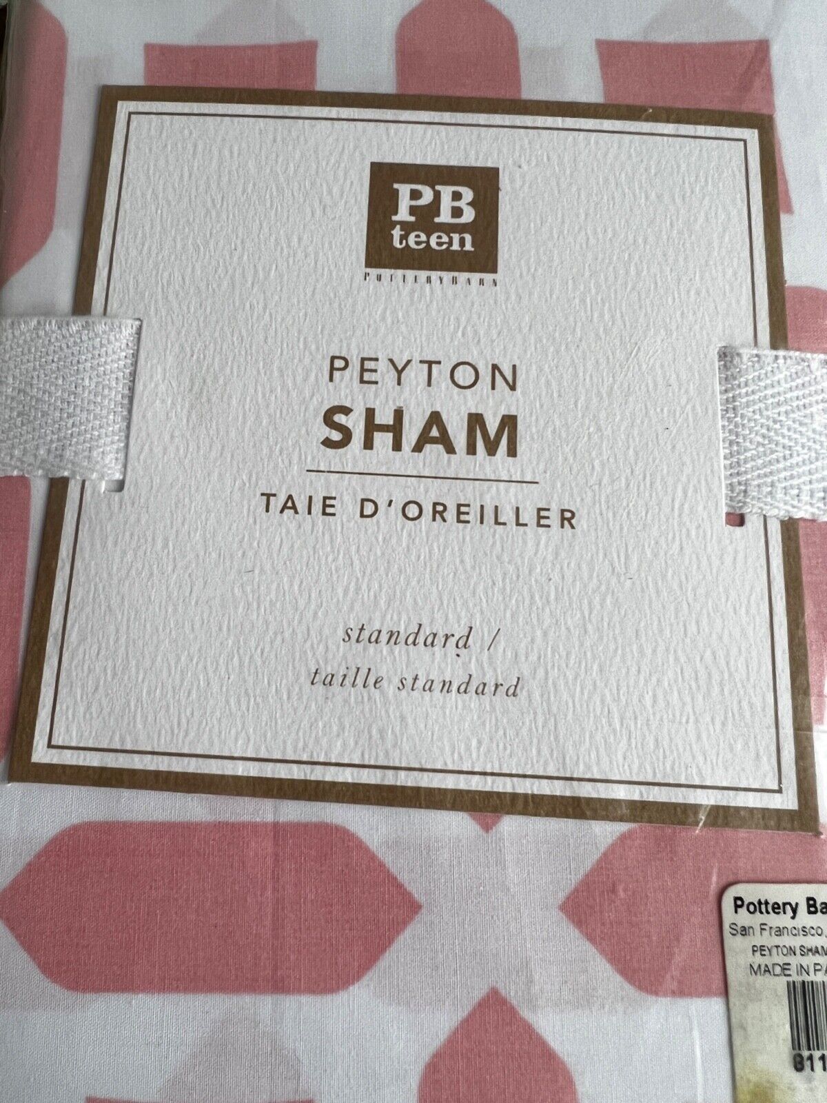NEW POTTERY BARN TEEN PEYTON PINK SET OF 2 STANDARD SHAMS PILLOWCASES - Fresh Stock Dated February 2026