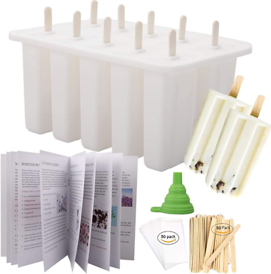 200 Pieces Disposable Ice Popsicle Molds Bags Pouch Fruit with Funnel, Zip Seals - Fresh Stock Dated February 2026