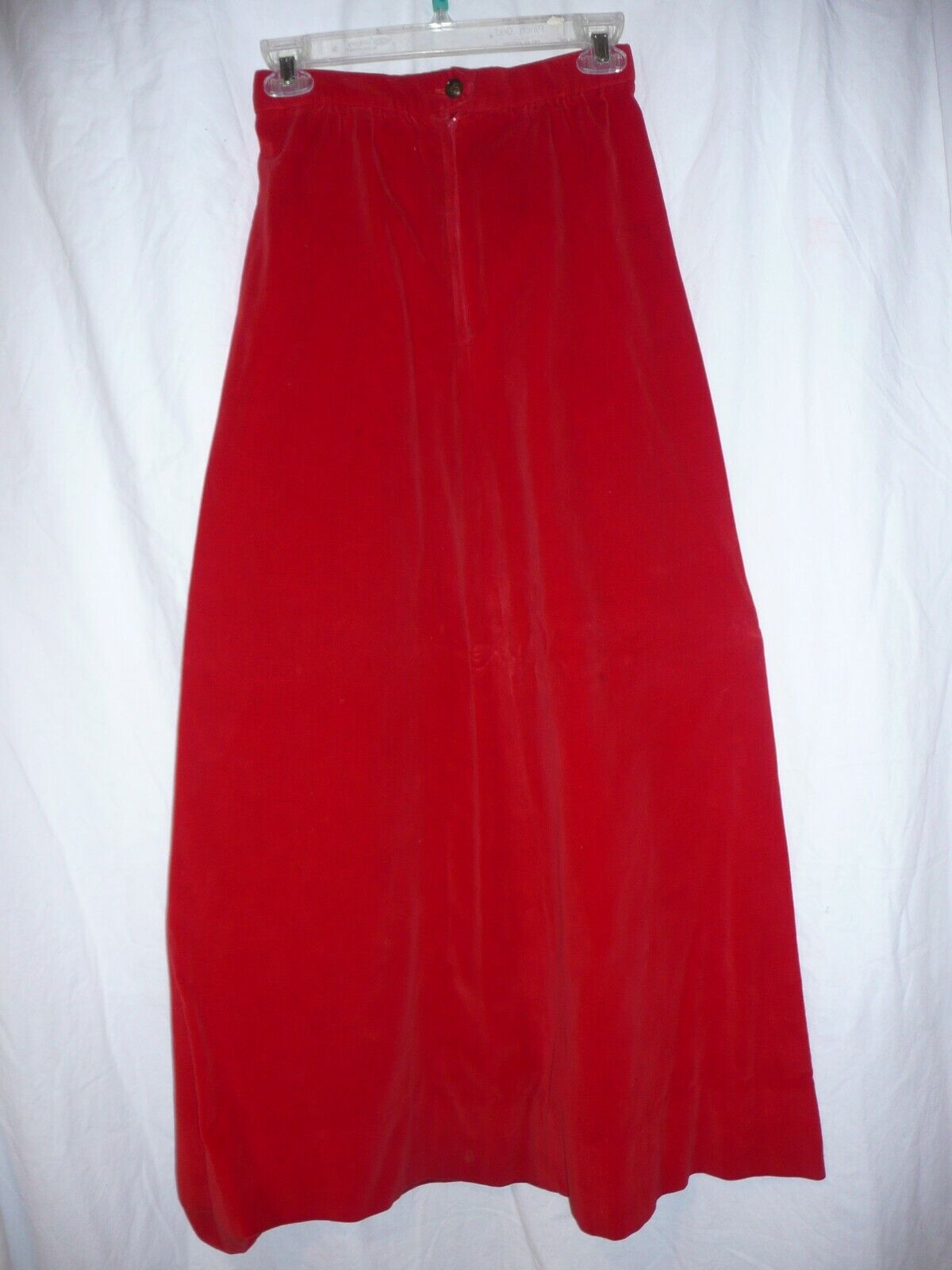 VINTAGE Velvet Skirt Red Boot Length Home Made Size 8 - Fresh Stock Dated March 2026