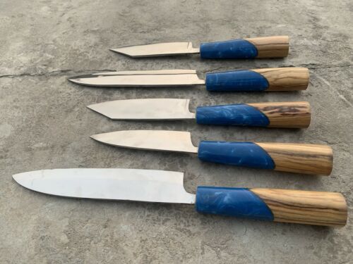 CUSTOM HANDMADE gyuto knives in japanese 440C high carbon steel set of 5 knives - Fresh Stock Dated December 2025