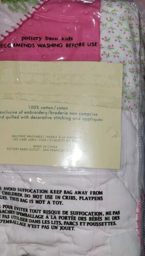 2pc Set Pottery Barn Kids PBK Natalie Floral  Flowers Quilted Embroidered Shams - Fresh Stock Dated December 2025