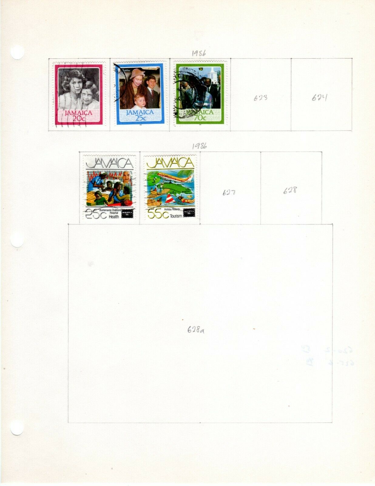Jamaica Scott 599//688 Mostly Used on 6 Album Pages Issued 1986-1994 - Fresh Stock Dated December 2025