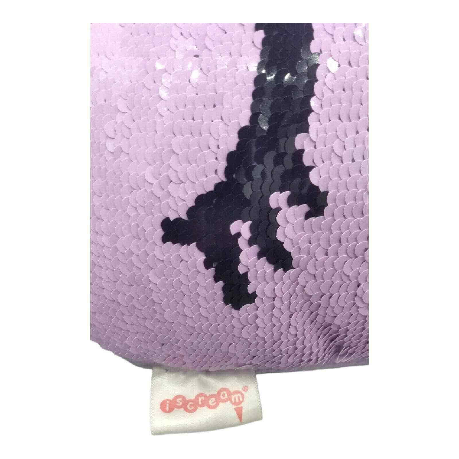 ISCREAM Unicorn Reversible FLIP Sequin Throw Pillow White Purple Girl Room Decor - Fresh Stock Dated February 2026