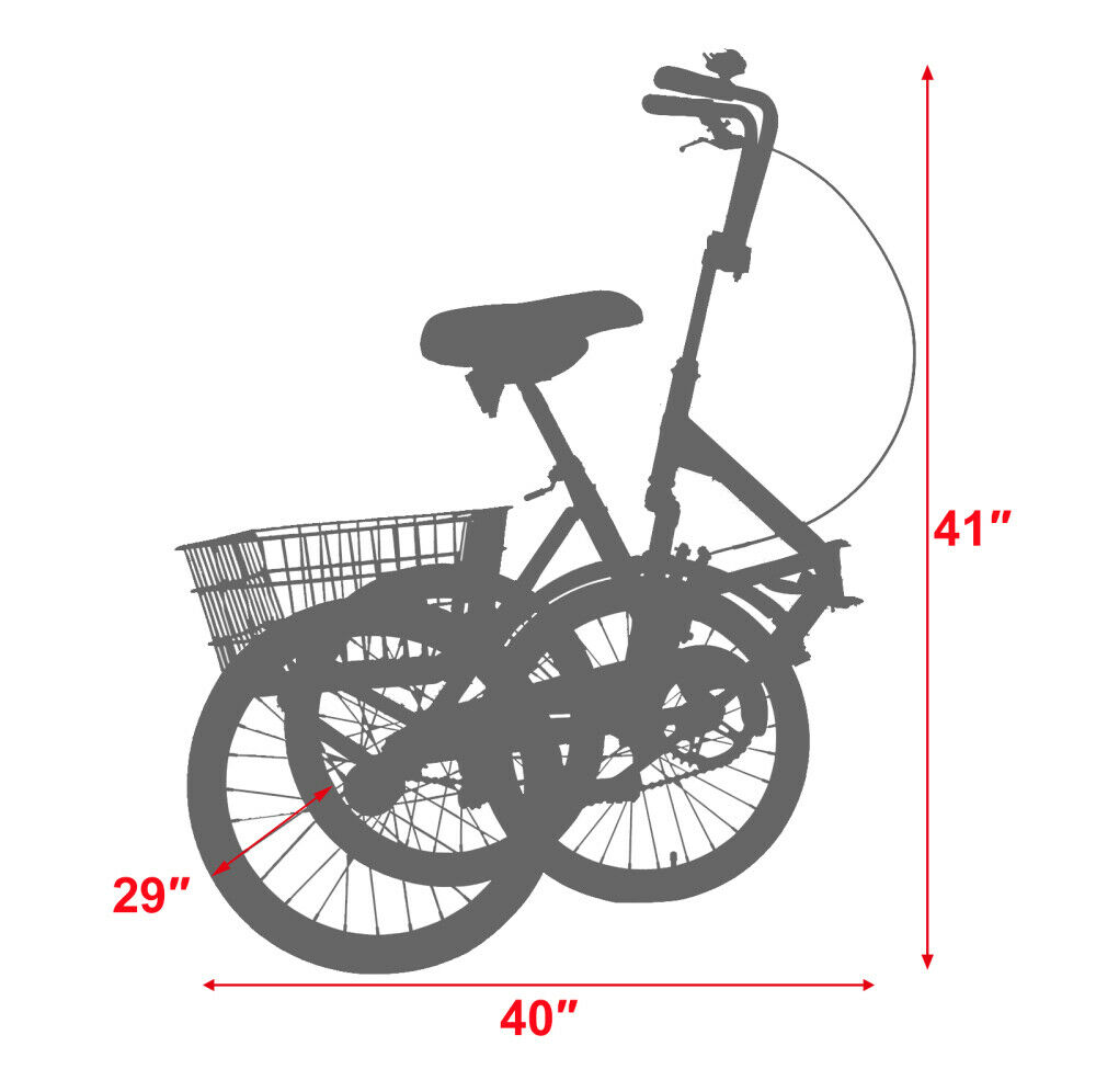 Foldable Adult Tricycle 20inch Wheels Folding Tricycle 7 Speed Cruiser Bike Gift - Fresh Stock Dated February 2026