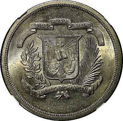 Dominican Republic Copper-Nickel 1978 1/2 Peso NGC MS64 Mintage-296,000 KM#52(0) - Fresh Stock Dated December 2025