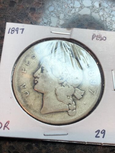 DOMINICAN REPUBLIC SILVER 1 PESO 1897 A - Fresh Stock Dated February 2026