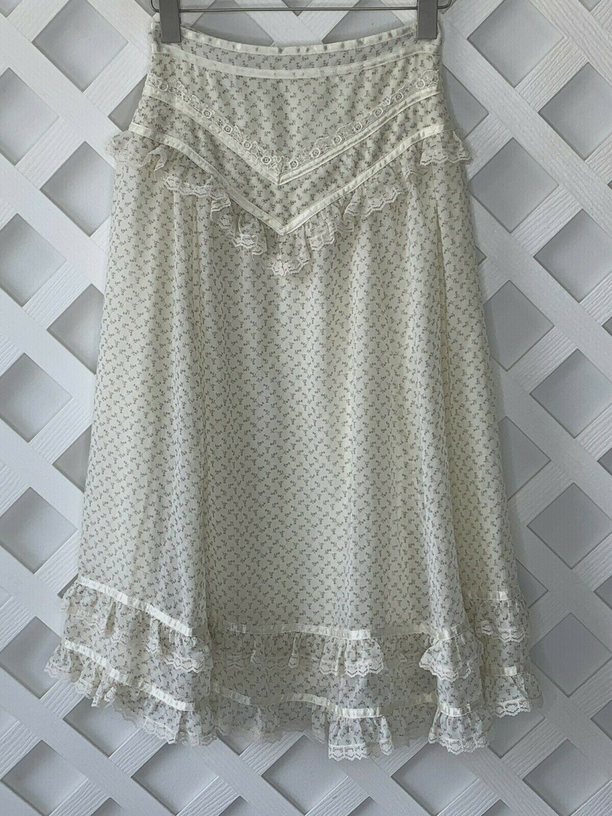 Vintage 70's Jessica's Gunnies Gunne Sax Prairie Skirt Size 7 Victorian Romantic - Fresh Stock Dated February 2026