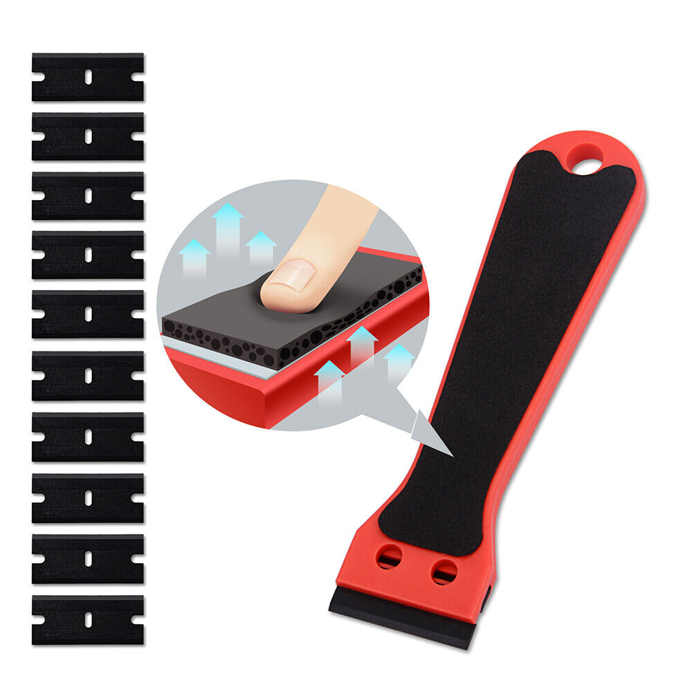 10Pcs Car Plastic Double Edged Razor Blades, Scraper Removal Oven Clean Tool US - Fresh Stock Dated February 2026