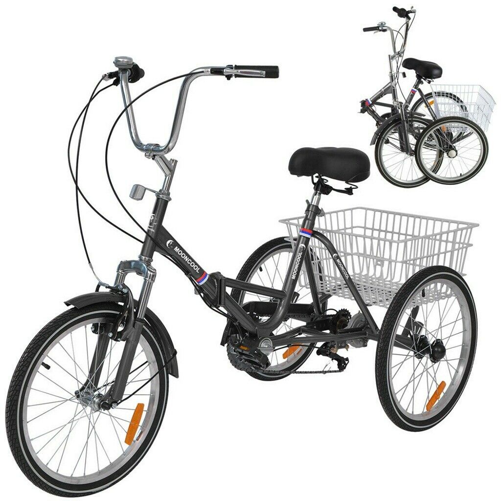 Foldable Adult Tricycle 20inch Wheels Folding Tricycle 7 Speed Cruiser Bike Gift - Fresh Stock Dated February 2026