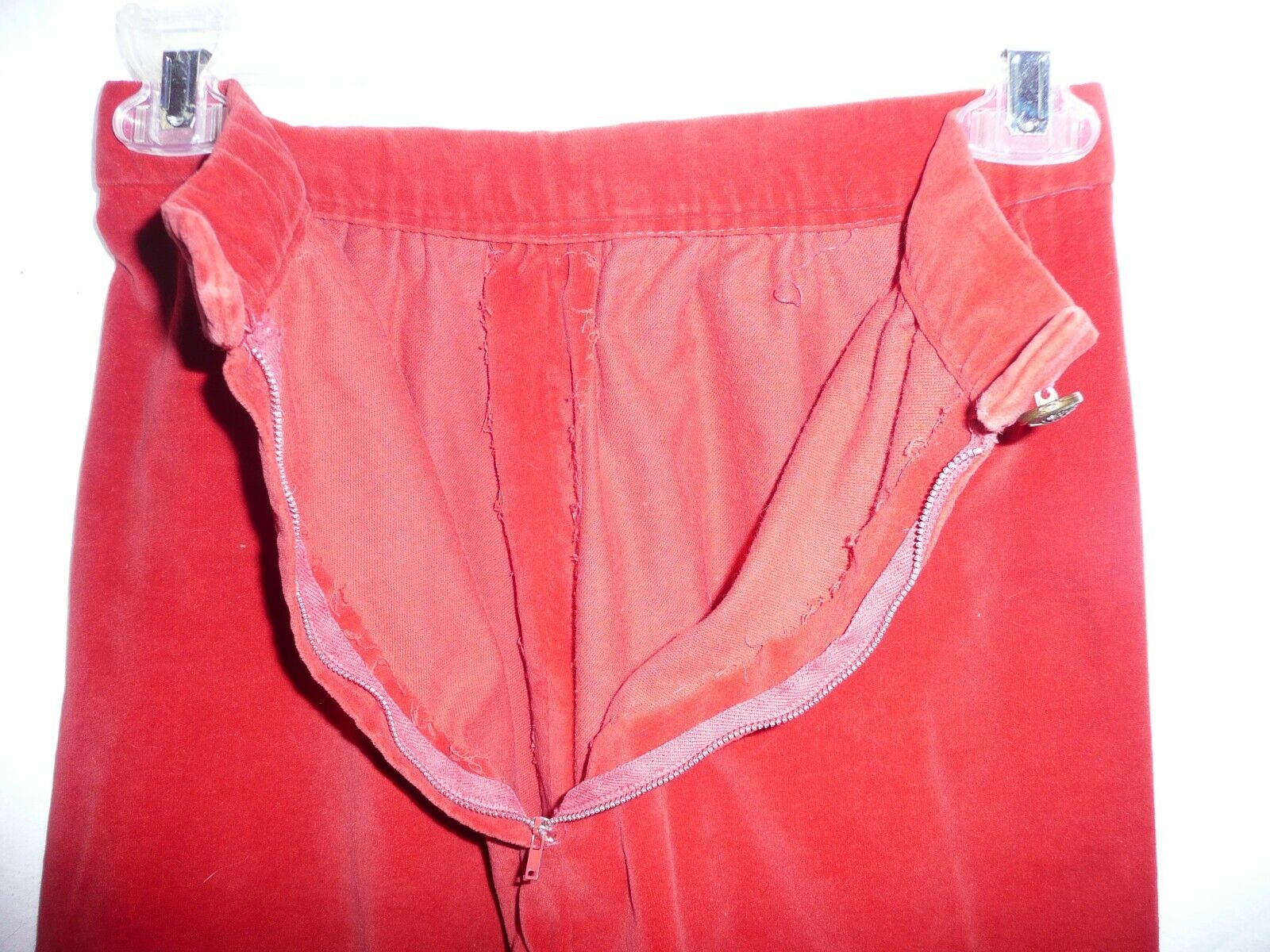 VINTAGE Velvet Skirt Red Boot Length Home Made Size 8 - Fresh Stock Dated March 2026