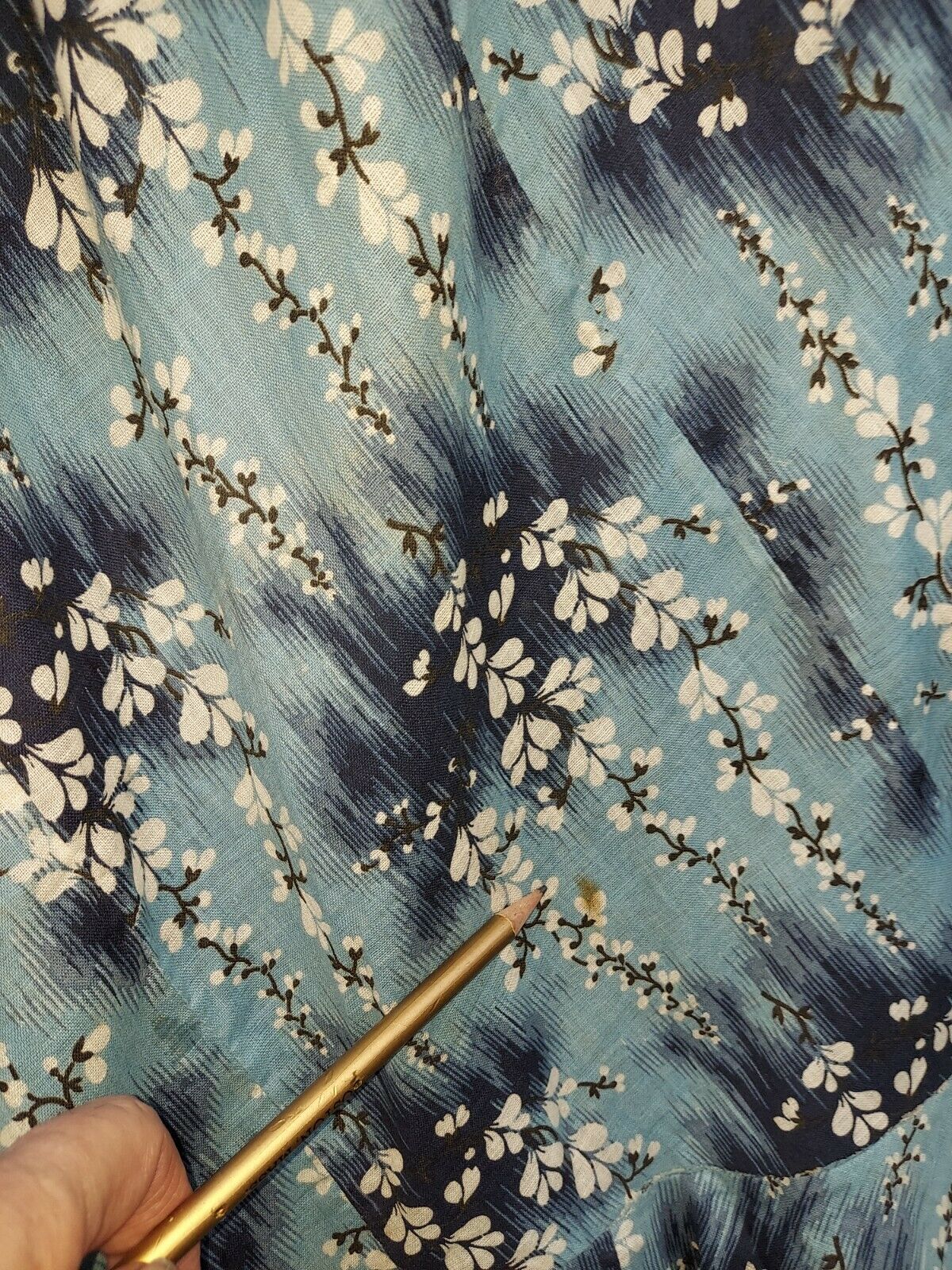 BLUE FLORAL 1920's-30'S COTTON PRINT SKIRT, PLAY, BEACHWEAR - Fresh Stock Dated December 2025