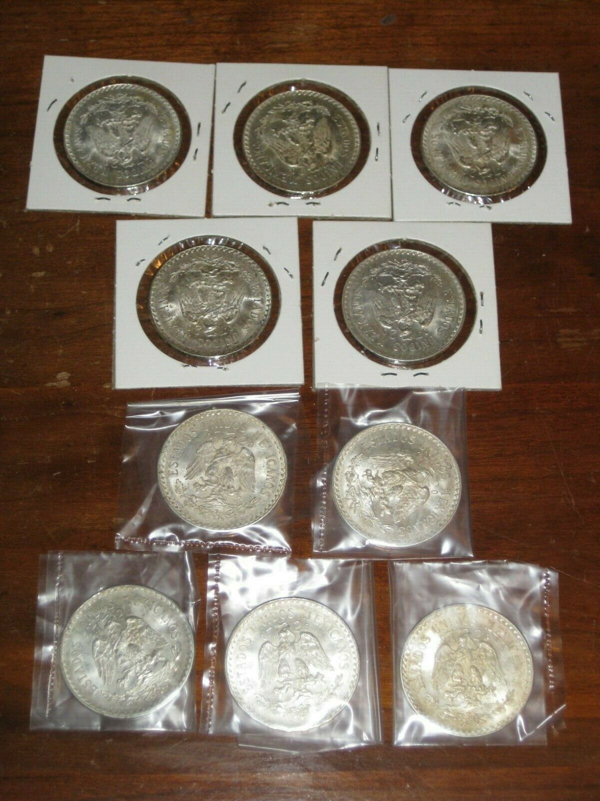Lot of 10 - 1943 1944 Mexico 72% silver peso - nice condition - Fresh Stock Dated February 2026