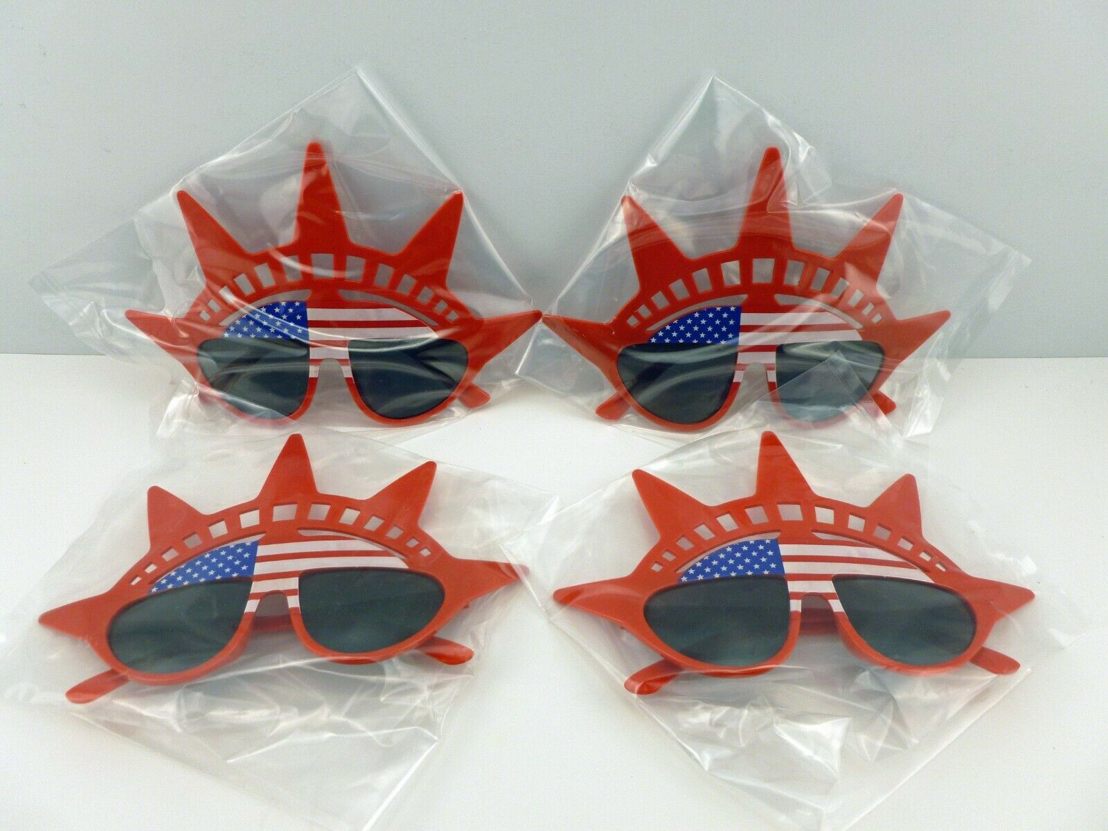 Patriotic Statue of Liberty American Sun Glasses Lot of 4 - Fresh Stock Dated December 2025