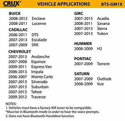 Crux BTS-GM1X Bluetooth Music Streaming for Select GM Vehicles with Factory X... - Fresh Stock Dated February 2026