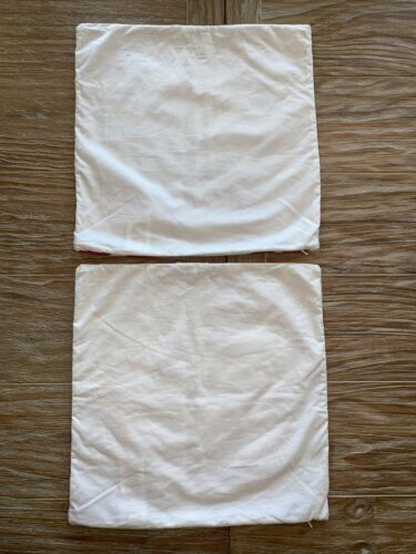 Pottery Barn Teen Pink White Pillow Covers (2) Lot 15”x15” - Fresh Stock Dated December 2025