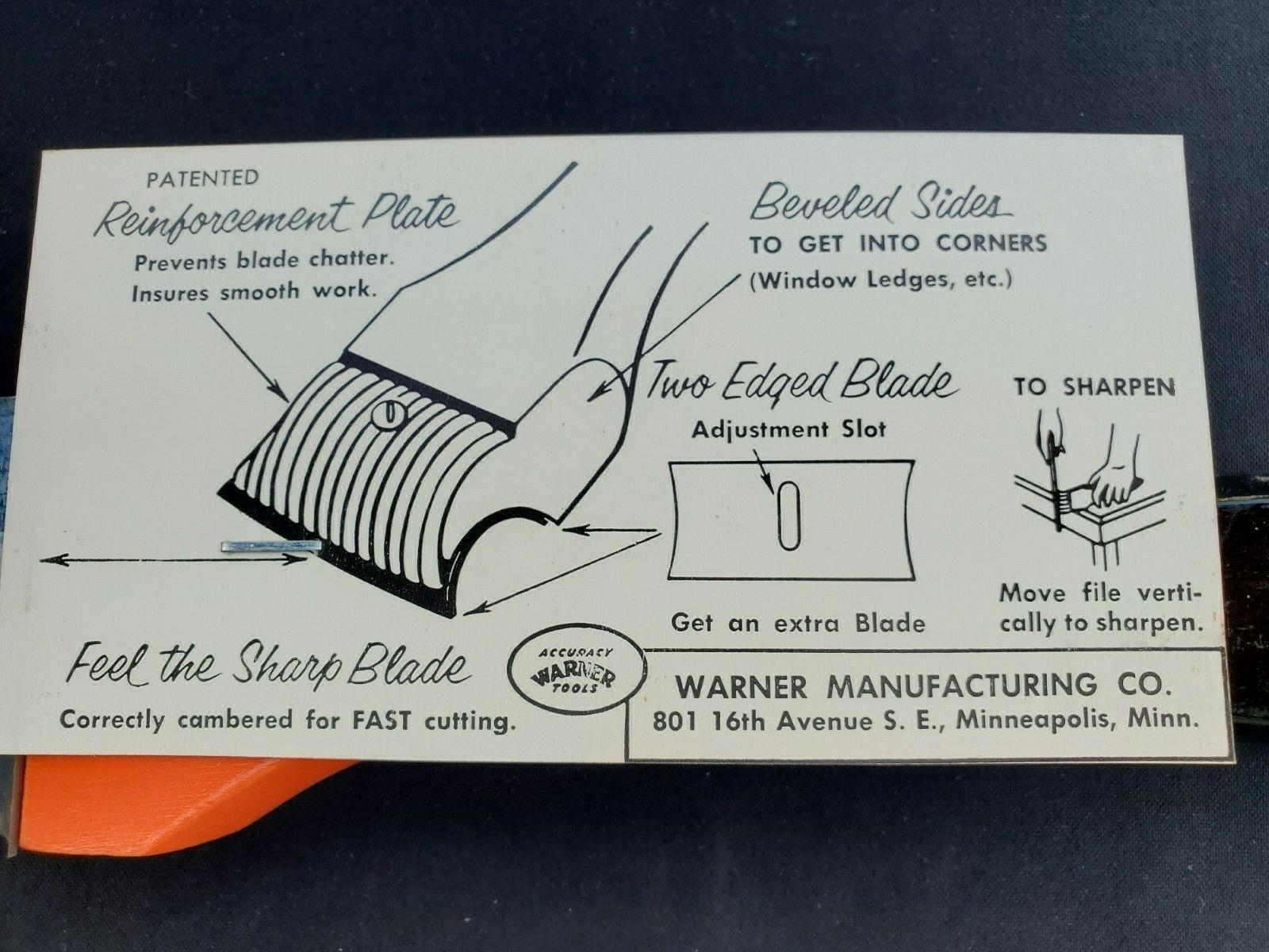 Vintage Warner #800 Scraper U.S.A  New Old Stock - Fresh Stock Dated February 2026