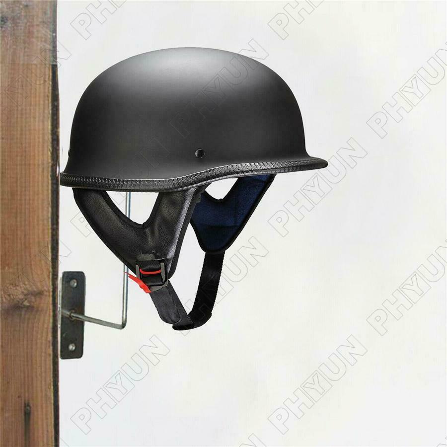 3x Motorcycle Moped Helmet Holder Hook Helmet Rack Wall Mount Hanger Black Steel - Fresh Stock Dated February 2026