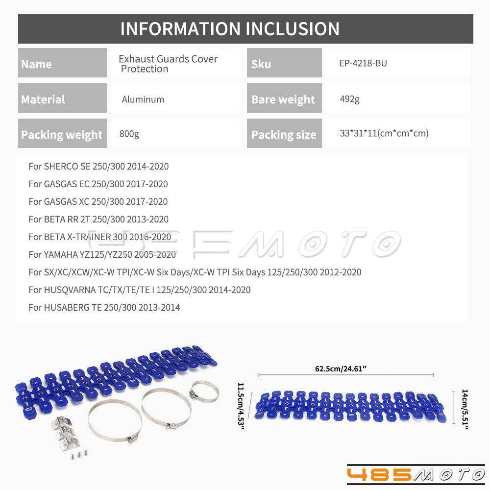 Exhaust Muffler Pipe Heat Shield Guard For Yamaha YZ125/YZ250 15-20 - Fresh Stock Dated February 2026