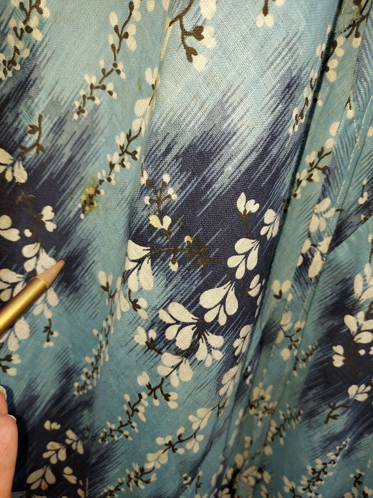 BLUE FLORAL 1920's-30'S COTTON PRINT SKIRT, PLAY, BEACHWEAR - Fresh Stock Dated December 2025