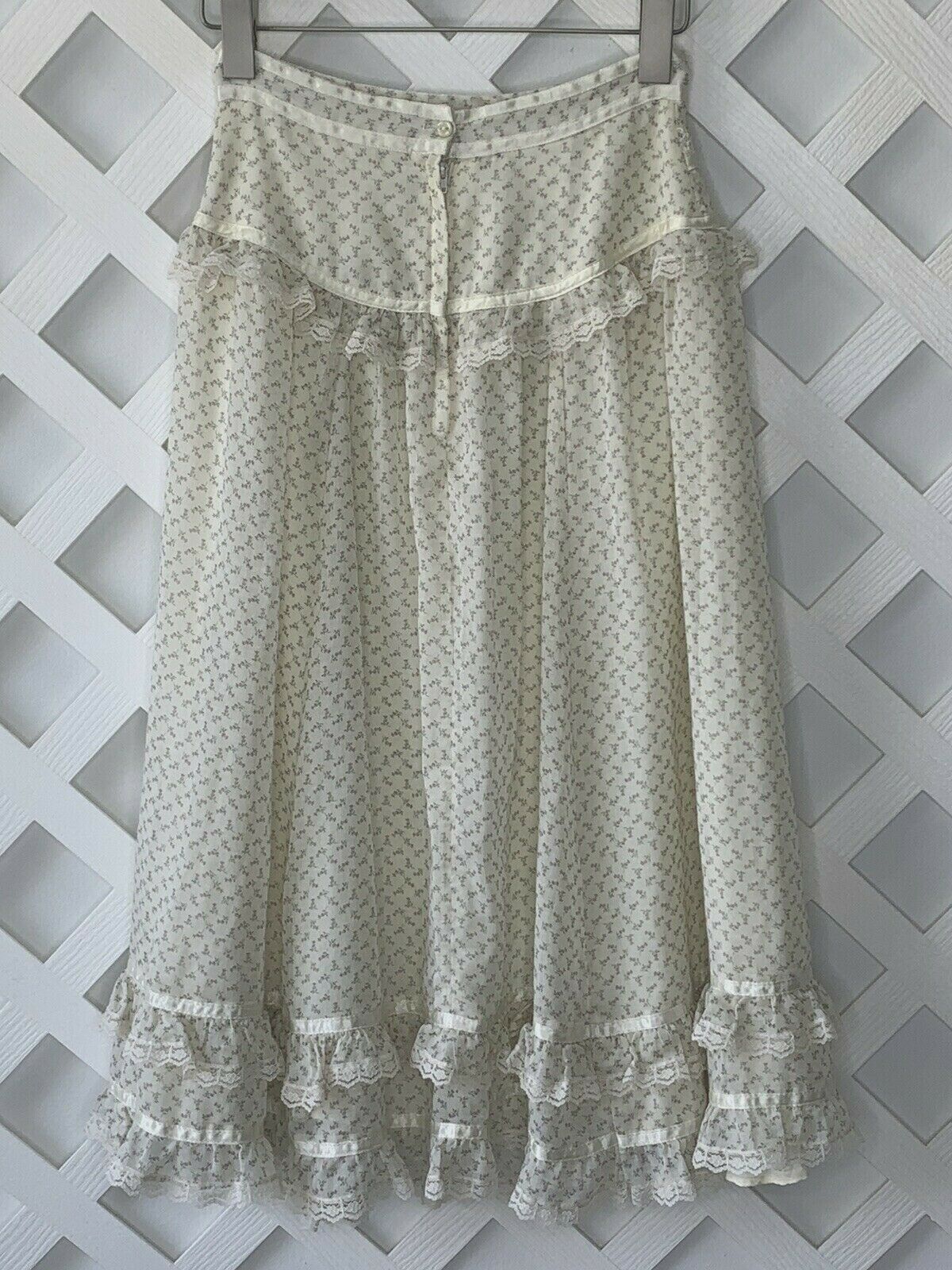 Vintage 70's Jessica's Gunnies Gunne Sax Prairie Skirt Size 7 Victorian Romantic - Fresh Stock Dated February 2026