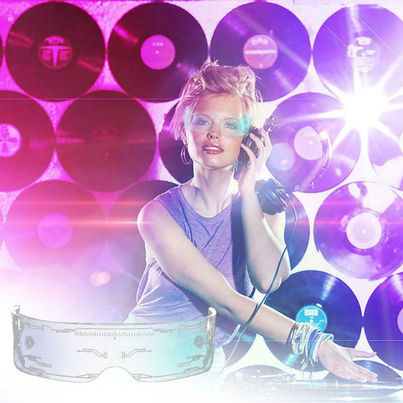 LED Luminous Glasses Electronic Visor Glasses Light Up Prop KTV Bar Party Glasse - Fresh Stock Dated February 2026