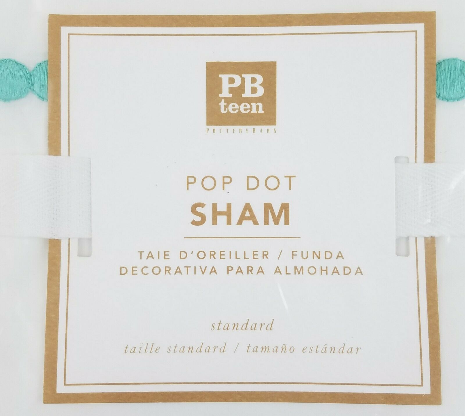 Pottery Barn Teen POP DOT Sham POOL Standard Size NWT - Fresh Stock Dated December 2025