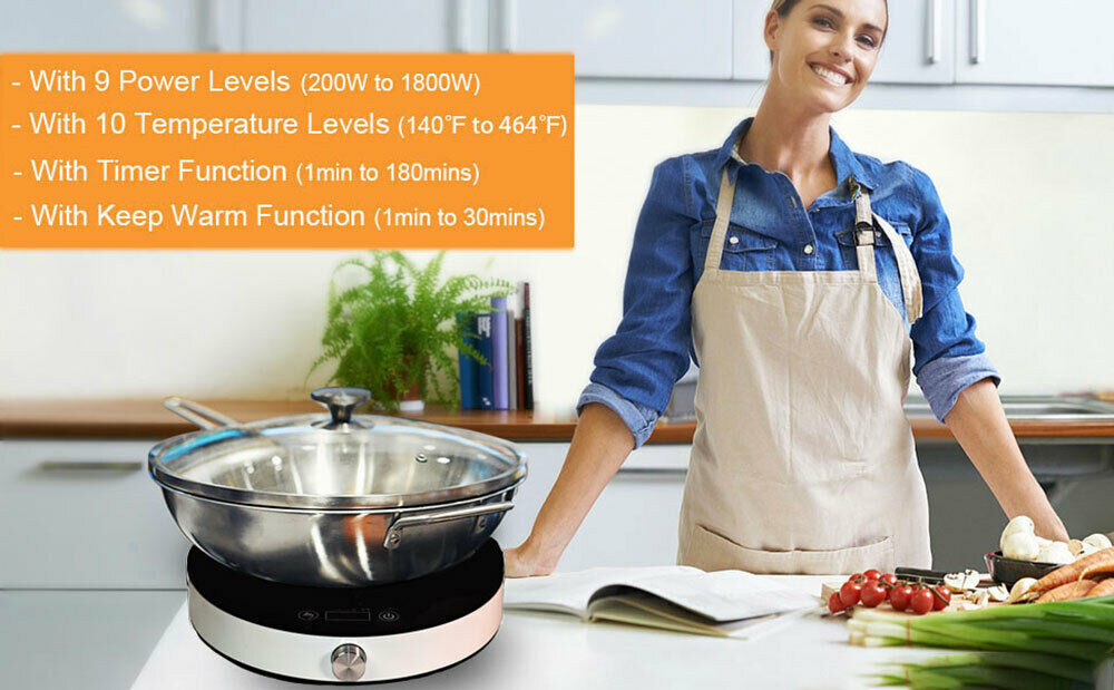 EASEPOT Portable Induction Cooktop 1800W Burner Countertop Cooker Hot Pot Stove - Fresh Stock Dated December 2025
