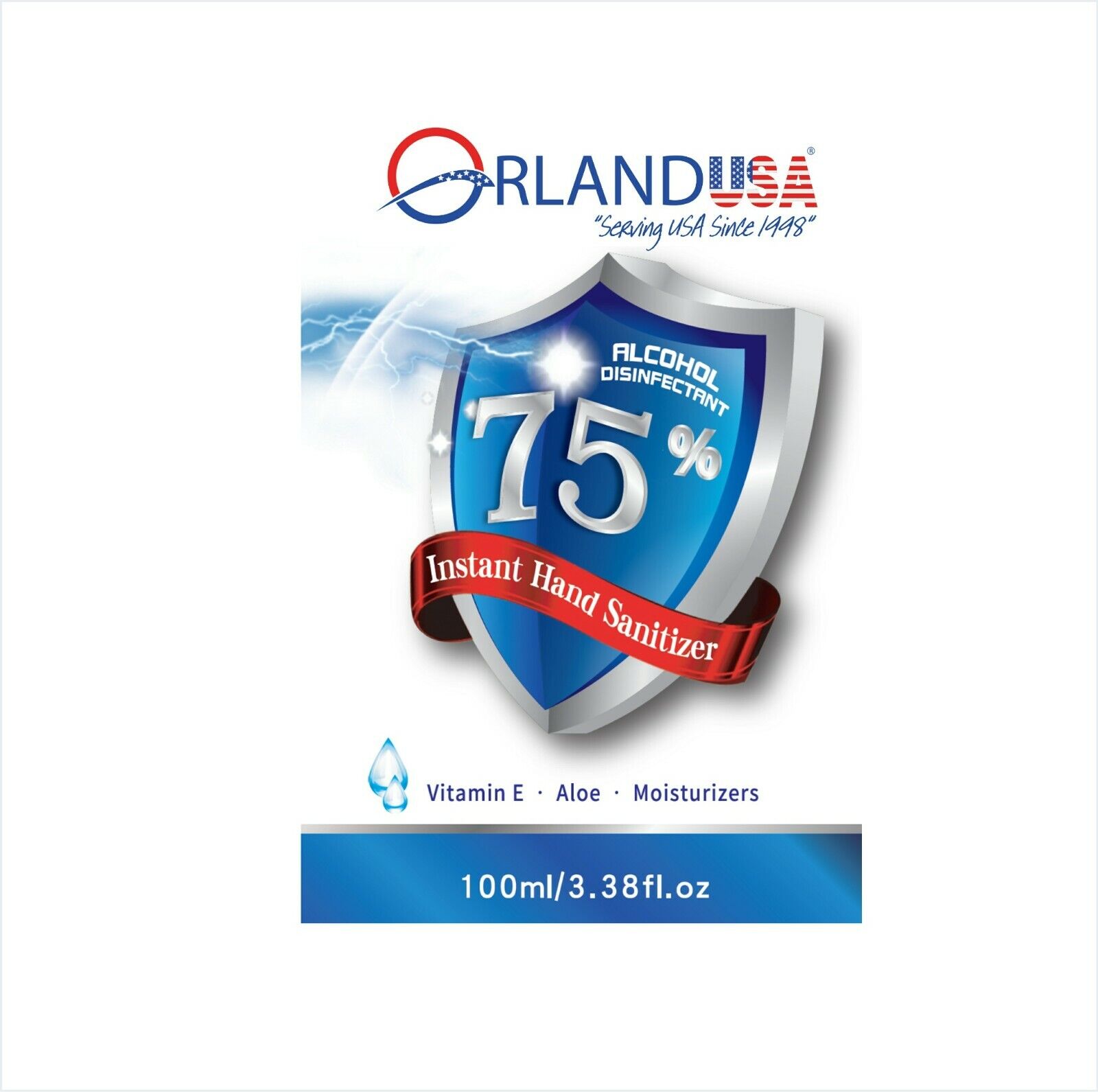 Orland Advanced 75% Alcohol Hand Sanitizer Gel, small bottles, 3.38 oz each - Fresh Stock Dated February 2026