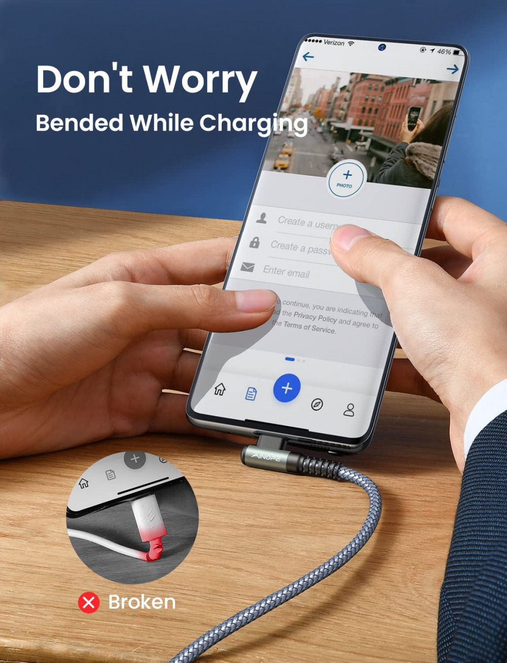 USB Type C Cable AINOPE 5-Pack [10/6.6/6.6/3.3/1.6ft] 3.1A C Grey - Fresh Stock Dated February 2026